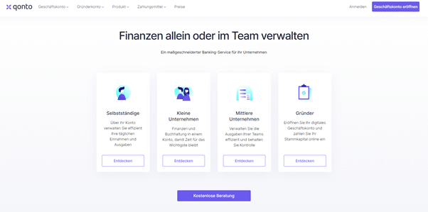 qonto Angebot für Gründer und Selbstständige