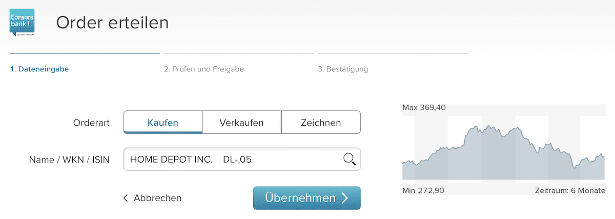 Aktien kaufen bei der Consorsbank