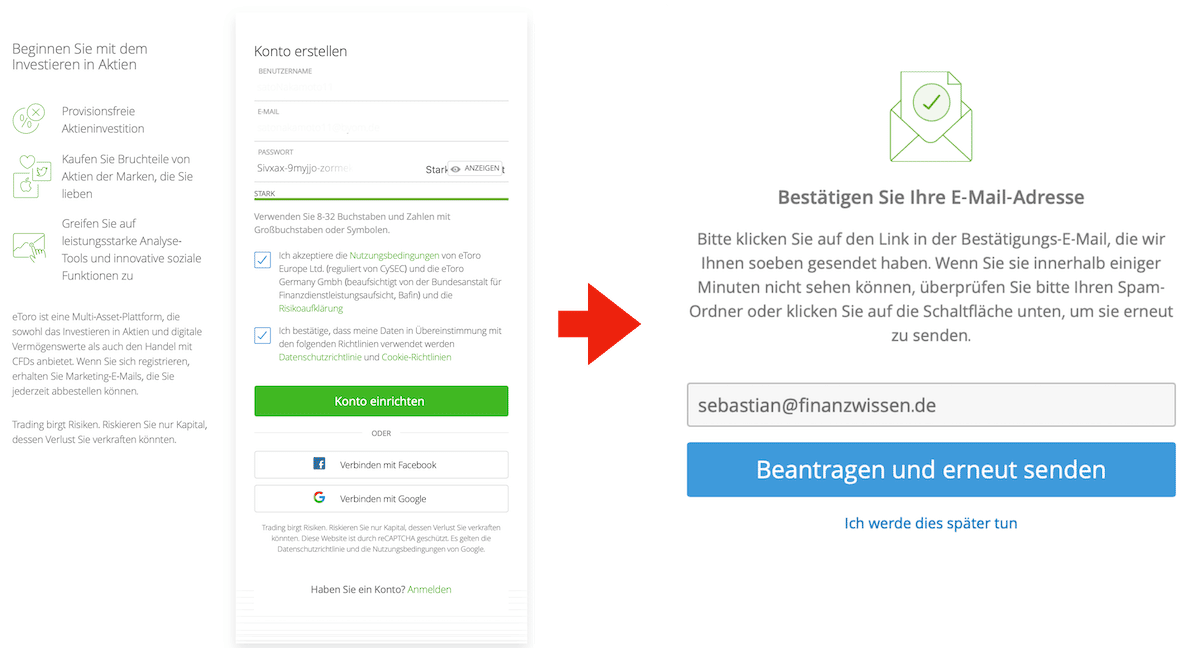 eToro Registrierung