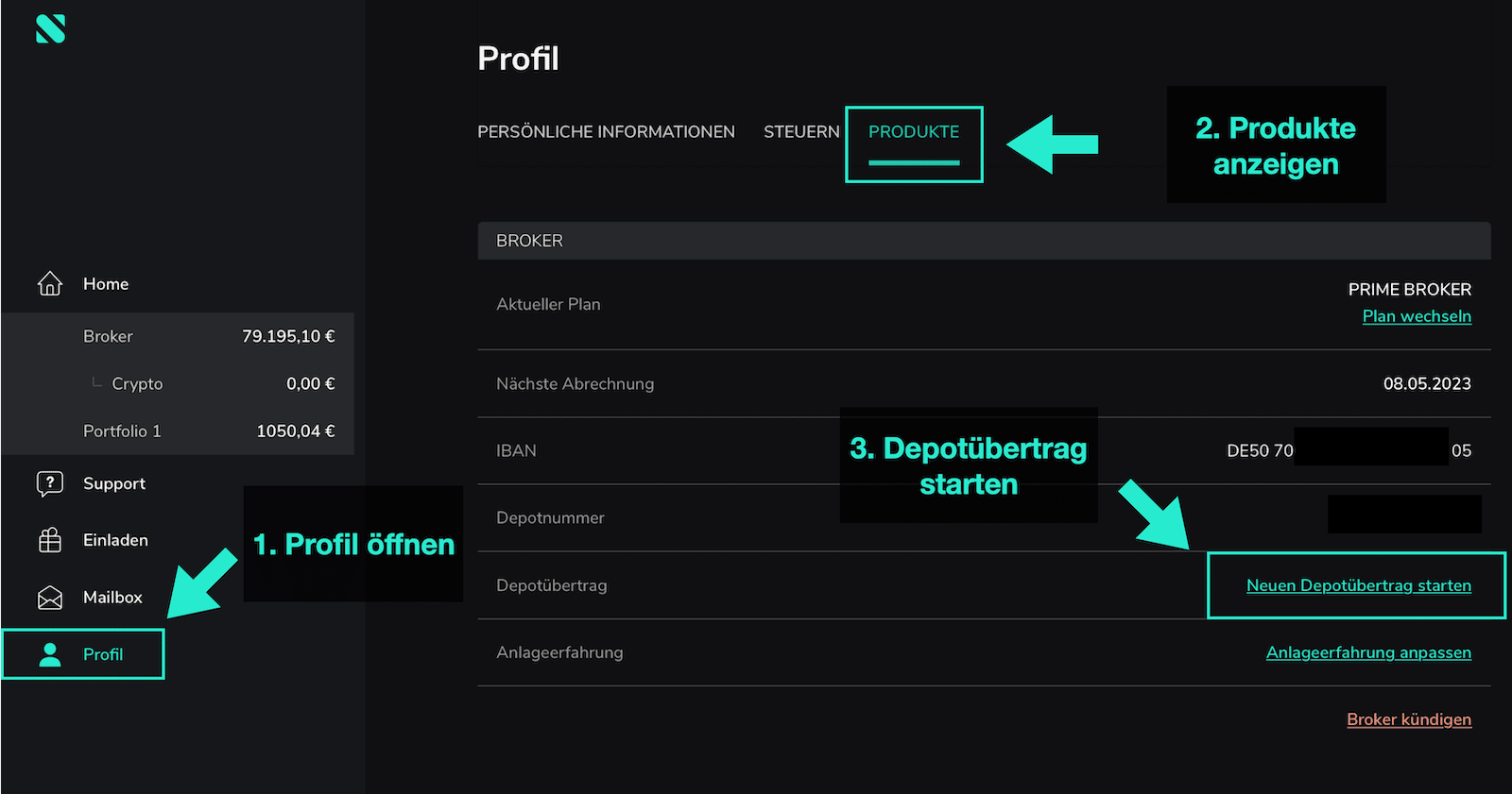 Depotübertrag bei Scalable Capital